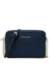 Michael Michael Kors 'large Jet Set' East/west Saffiano Crossbody Bag - Blue In Admiral