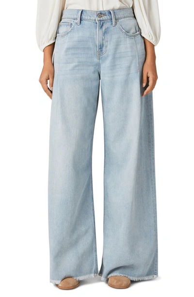 Lucky Brand Palazzo Pleated High Waist Wide Leg Jeans In Script