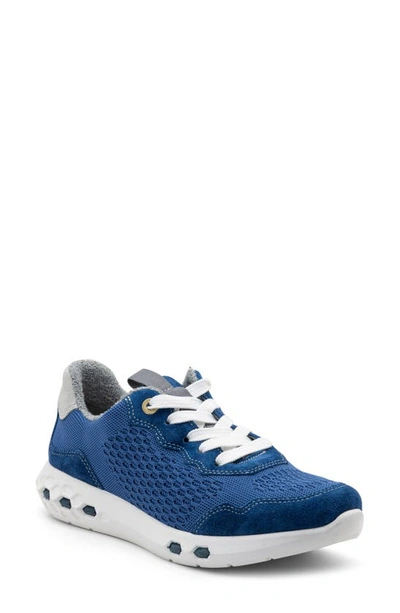 Ara Janet Energystep Sneaker In Cobalt Woven Stretch