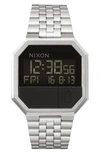 Nixon Rerun Digital Bracelet Watch, 39mm In Silver/black