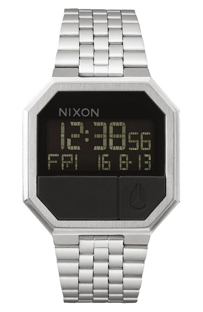 Nixon Rerun Digital Bracelet Watch, 39mm In Silver/black