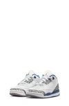 Jordan Kids' Air  3 Retro Sneaker In White/ Metallic Copper/ Blue