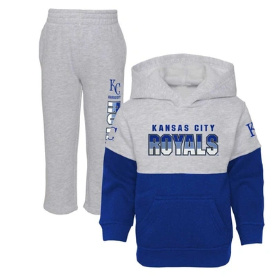 Outerstuff Kids' Toddler Royal/heather Gray Kansas City Royals Two-piece Playmaker Set