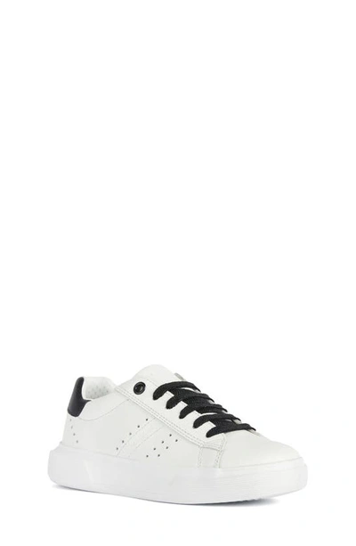 Geox Kids' Nettuno Sneaker In White/ Black
