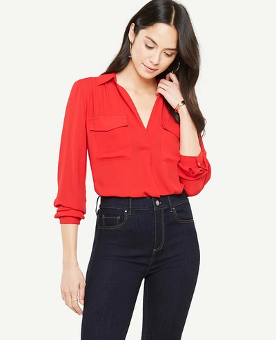 Ann Taylor Petite Camp Shirt In Jubilee