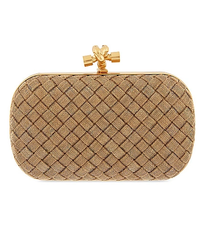 Bottega Veneta Knot Clutch in Gold