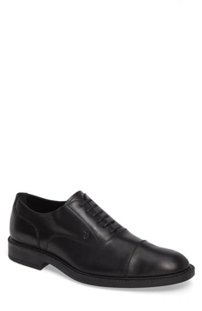Tod's Cap Toe Oxford In Black Leather