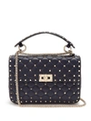 Valentino Garavani Rockstud Spike Medium Quilted-leather Shoulder Bag In Navy