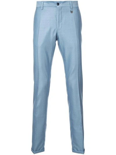 Lords And Fools Tailored Slim Fit Trousers - Blue