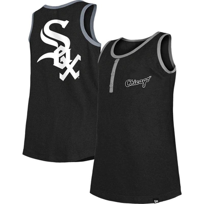 New Era Kids' Girls Youth  Black Chicago White Sox Henley Tank Top