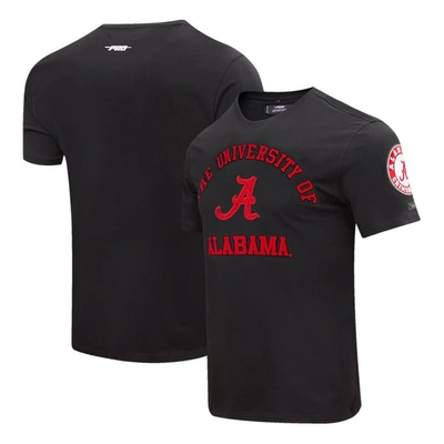 Pro Standard Black Alabama Crimson Tide Classic Stacked Logo T-shirt