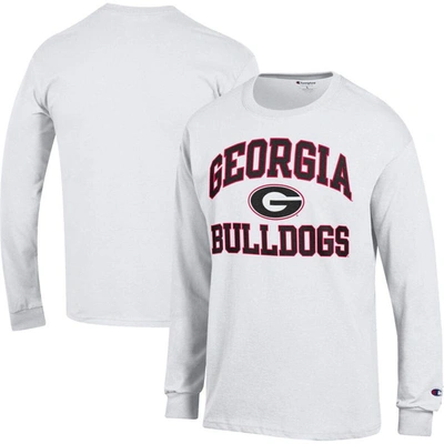 Champion White Georgia Bulldogs High Motor Long Sleeve T-shirt