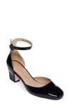 Bernardo Remy Block Heel Pump In Black Patent
