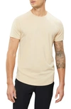 Cuts Trim Fit Crewneck Cotton Blend T-shirt In Sandstone