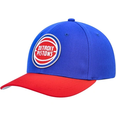 Mitchell & Ness Men's  Blue, Red Detroit Pistons Mvp Team Two-tone 2.0 Stretch-snapback Hat In Blue,red