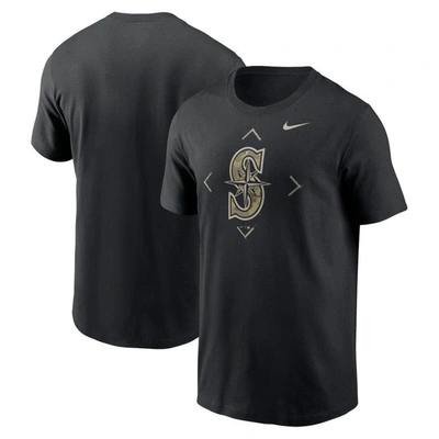 Nike Black Seattle Mariners Camo Logo T-shirt