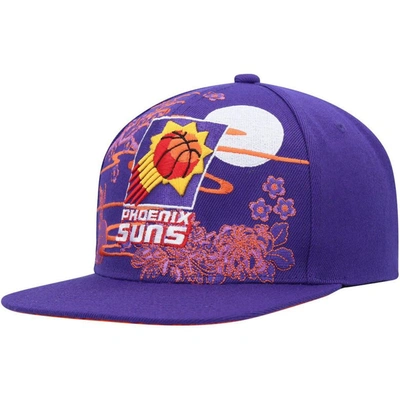 Mitchell & Ness Men's  Purple Phoenix Suns Hardwood Classics Asian Heritage Scenic Snapback Hat