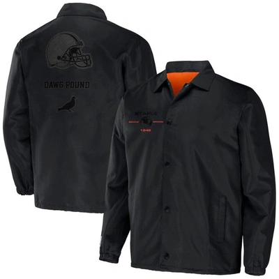 Staple Nfl X  Black Cleveland Browns Coaches Full-snap Jacket