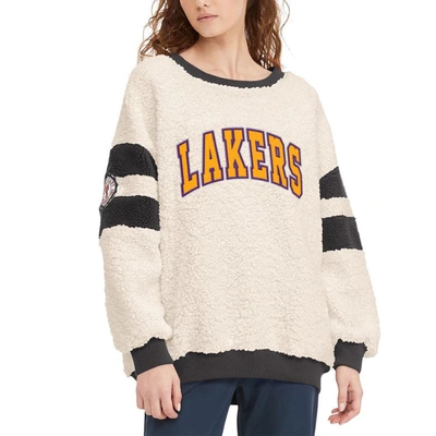 Tommy Jeans Women's  Oatmeal, Black Los Angeles Lakers Mindy Sherpa Pullover Sweatshirt In Oatmeal,black
