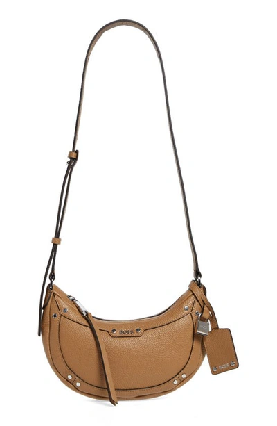 Hugo Boss Small Ivy Hobo Bag In Medium Beige