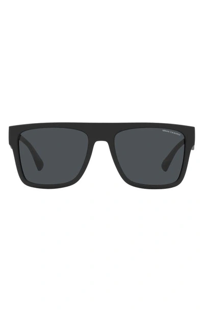 Armani Exchange 55mm Rectangular Sunglasses In Black,grey