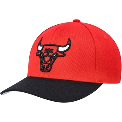 Mitchell & Ness Men's  Red, Black Chicago Bulls Mvp Team Two-tone 2.0 Stretch-snapback Hat In Red,black