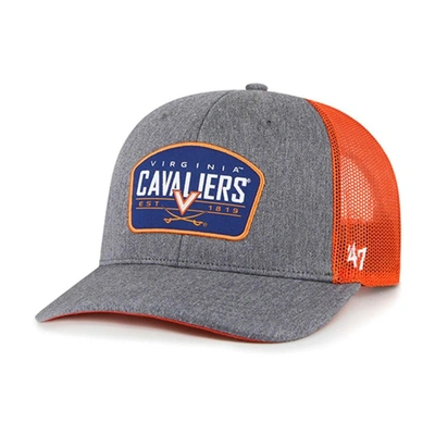 47 '  Charcoal Virginia Cavaliers Slate Trucker Snapback Hat In Gray