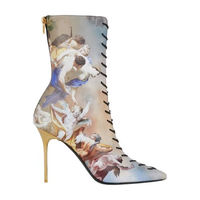 Balmain Stiefeletten Mit Grafischem Print In Blue