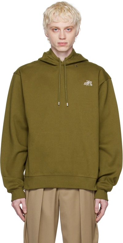 ★ADERERROR★ Dancy logo hoodie Khaki Ader Error Khaki Dancy Hoodie In Green | ModeSens