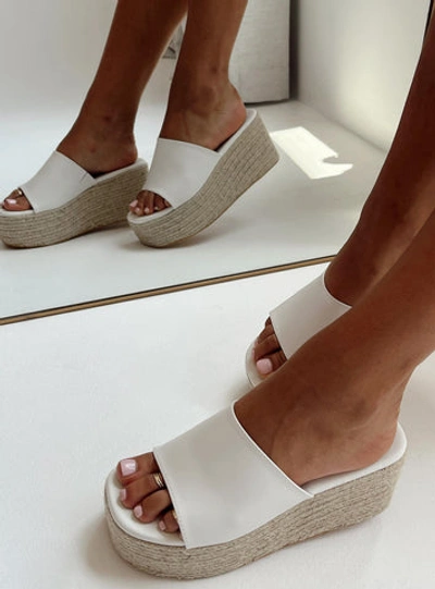 Princess Polly Lower Impact Arton Espadrille Platform Sandals In White