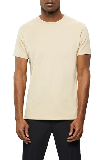 Cuts Trim Fit Split Hem Crewneck T-shirt In Sandstone