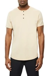 Cuts Trim Fit Short Sleeve Henley In Sandstone
