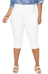 Nydj Marilyn Cool Embrace® Cuff Crop Straight Leg Jeans In Optic White