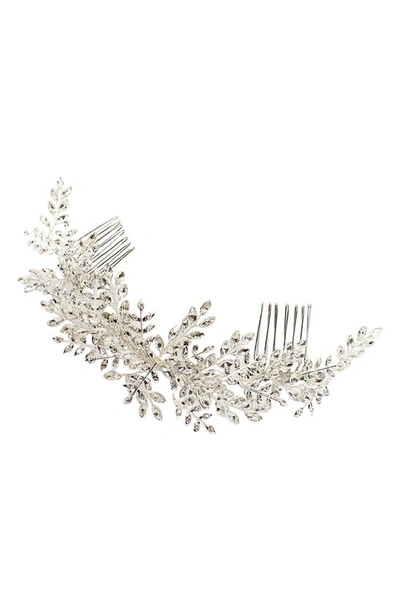 Brides And Hairpins Serena Crystal Hair Comb In Classic Silver