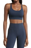 Zella Seamless Strappy Sports Bra In Navy Sapphire