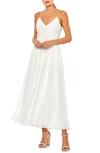 Ieena For Mac Duggal Faux Wrap Midi Cocktail Dress In White