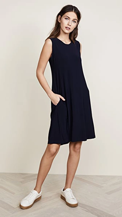 Norma Kamali Kamali Kulture Sleeveless Swing Dress In Midnight