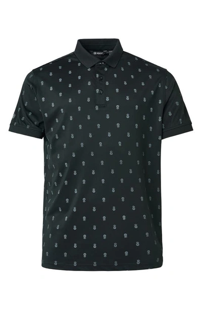 Abacus Dower Pineapple Golf Polo In Black/ Grey