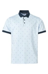 Abacus Dower Pineapple Golf Polo In Ice Blue