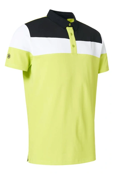 Abacus Berrow Colorblock Golf Polo In Lemonade