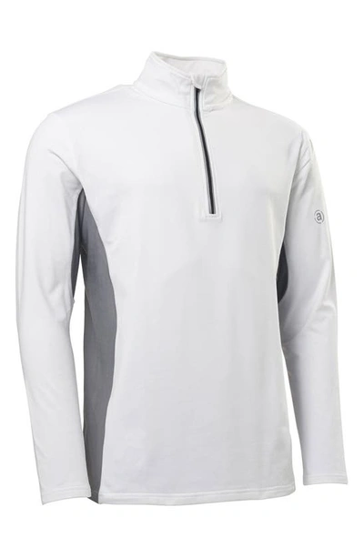 Abacus Ashby Long Sleeve Half Zip Golf Shirt In White