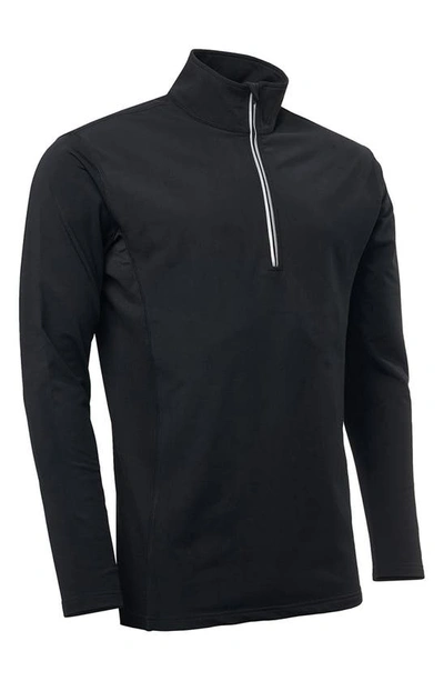 Abacus Ashby Long Sleeve Half Zip Golf Shirt In Black