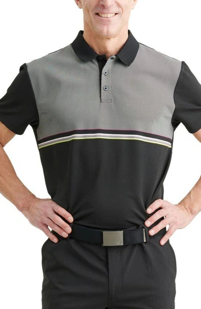 Abacus Burhnam Colorblock Golf Polo In Black