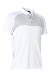 Abacus Pennard Colorblock Golf Polo In White/ Light Grey