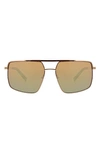 Hurley Explorer 58mm Polarized Navigator Sunglasses In Almond Brown