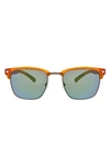 Hurley Halfway 56mm Polarized Browline Sunglasses In Ginger