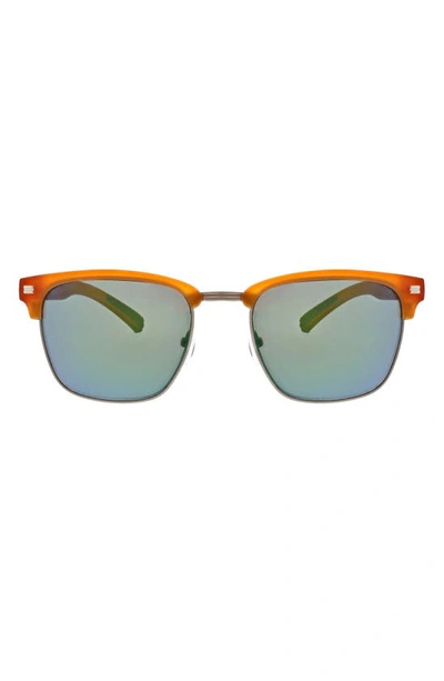 Hurley Halfway 56mm Polarized Browline Sunglasses In Ginger