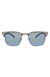 Hurley Halfway 56mm Polarized Browline Sunglasses In Grey Demi