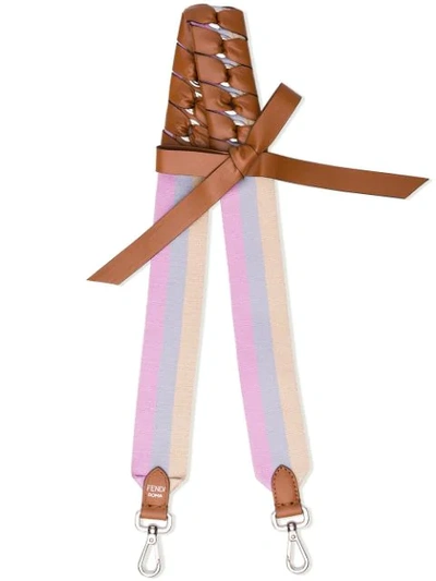 Fendi Multicoloured Strap You Leather And Fabric Shoulder Strap