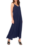 Vince Camuto V-neck Challis Slipdress In Classic Navy